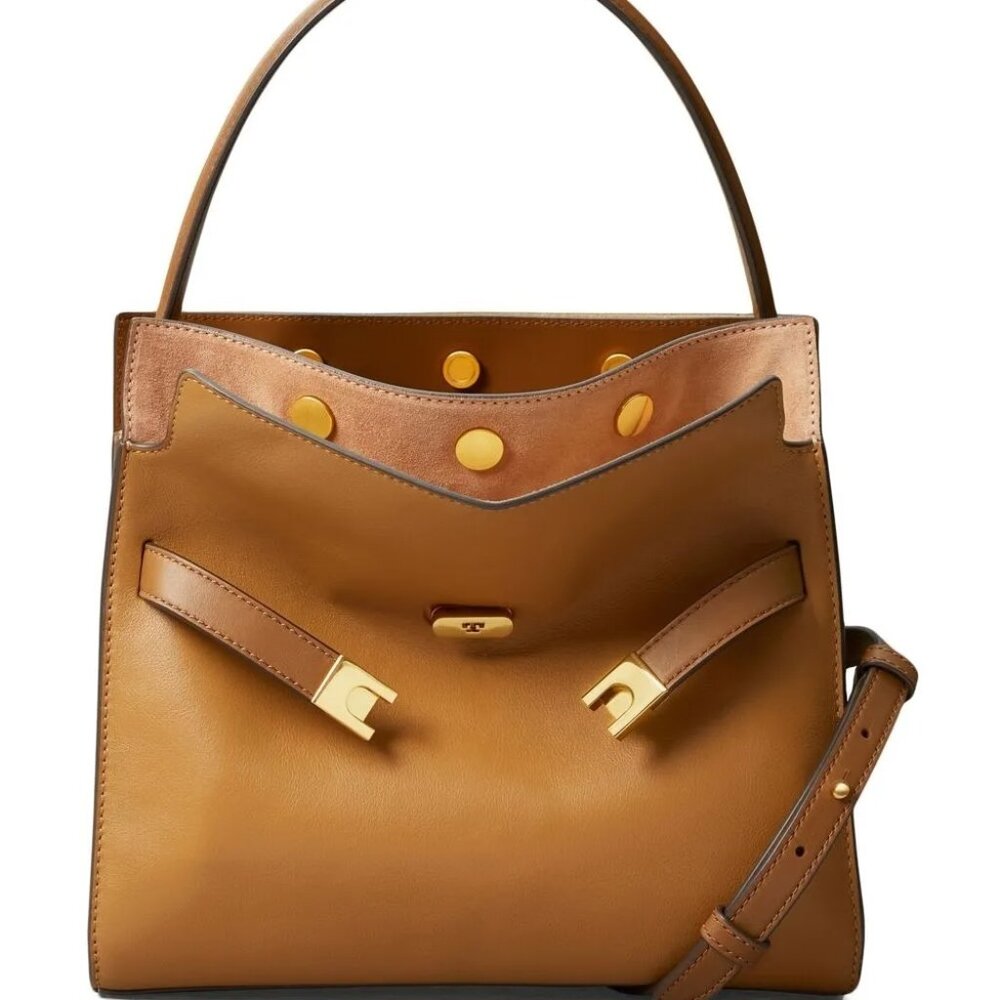 NEW! TORY BURCH "LEE RADZIWILL" DOUBLE Crossbody Leather bag